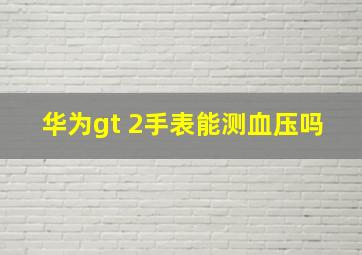 华为gt 2手表能测血压吗